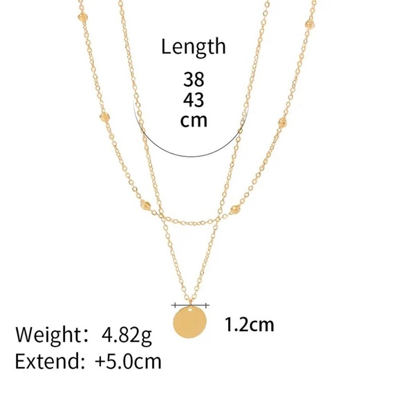 18K Gold Plated Minimalist Double Layer Necklace - Picture 7 of 10